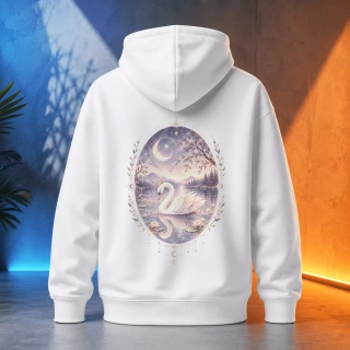 Unisex mikina - Labuť na hladině snů